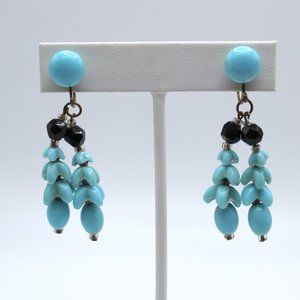 Vintage West Germany Turquoise Color Dangle Screwbacks